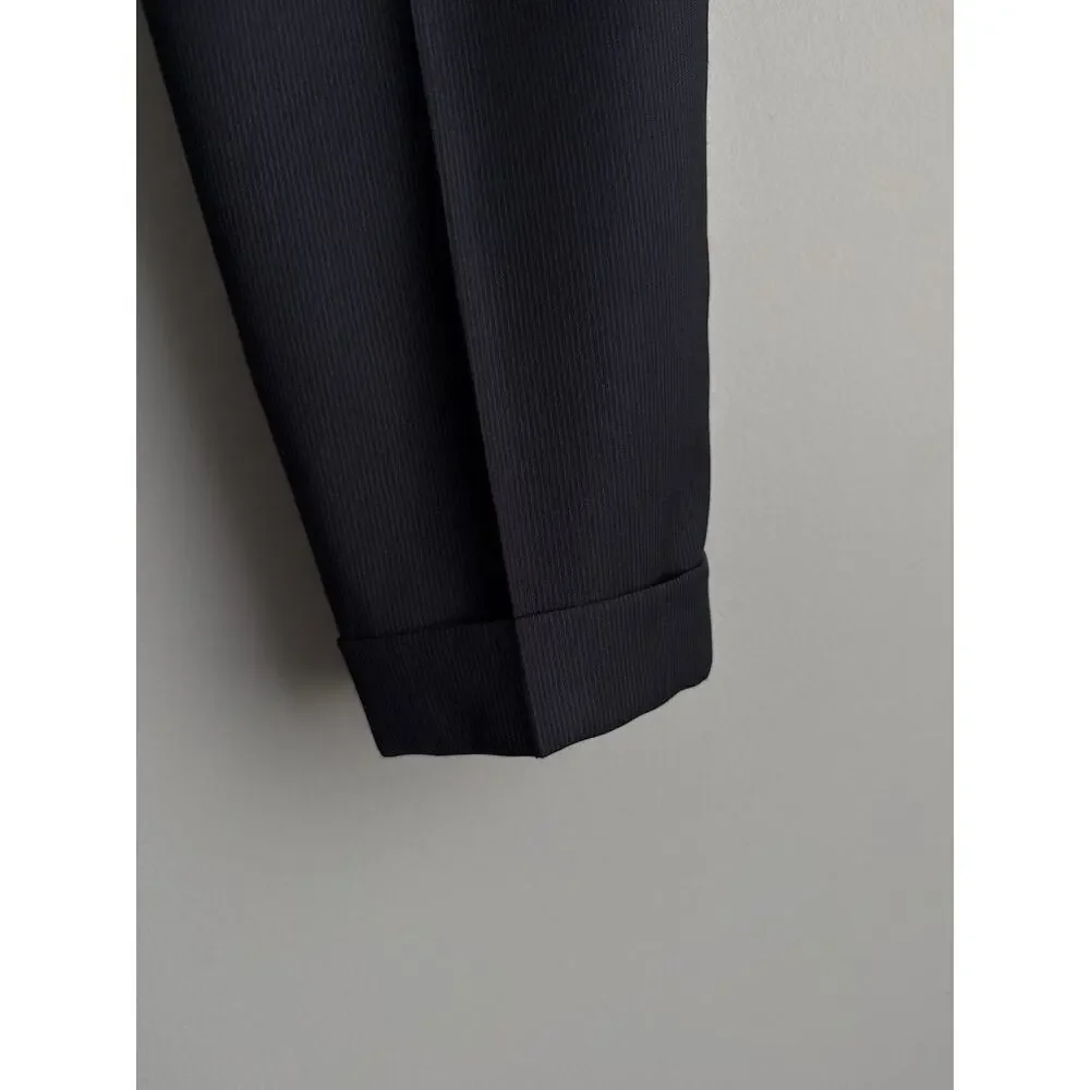 Bachrach Men’s Wool Suit 40 Navy Pinstripe Blazer Pants Made In Italy Classic